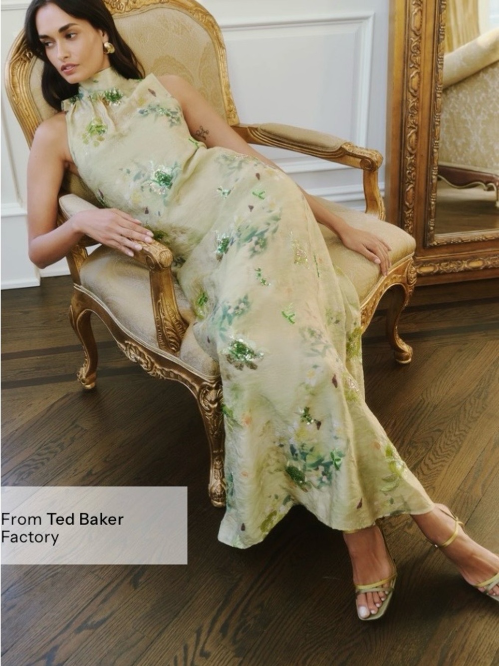 Few Moda o.p.t Naia Floral green Maxi Dress